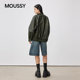 MOUSSY spring new street style cool style pocket zipper leather jacket for women 028IAA30-1027