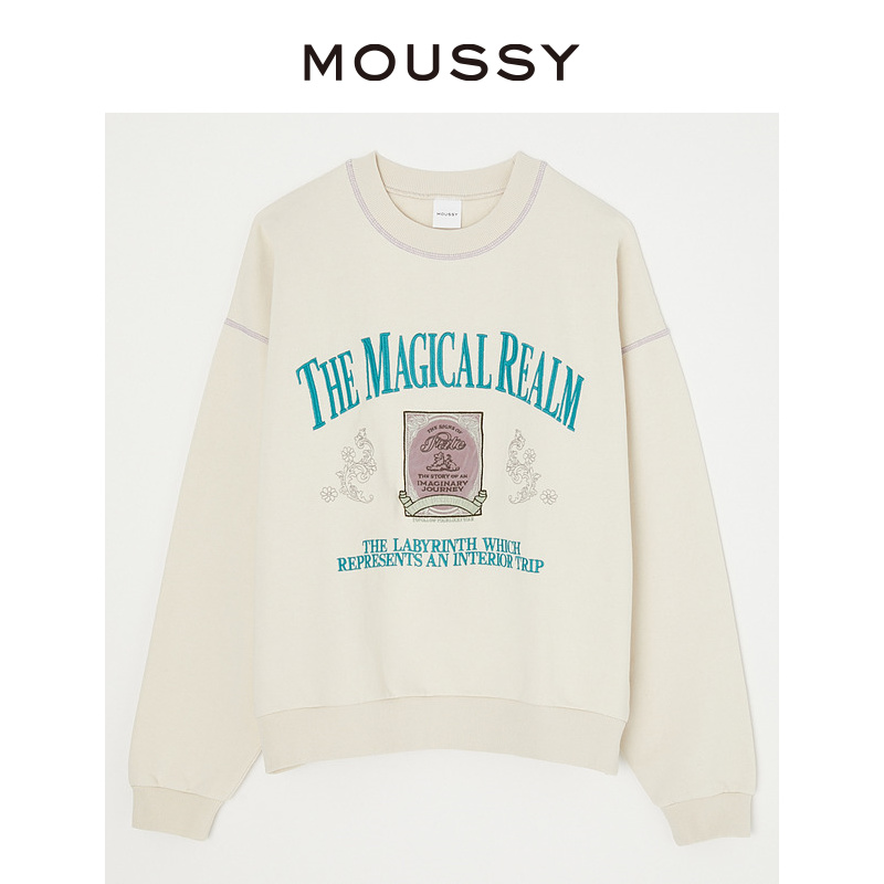 爆款回归 MOUSSY 复古字母刺绣套头卫衣010GAQ90-5800 - 图3