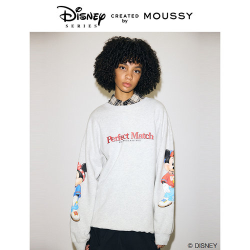 MOUSSY 冬季新品迪士尼联名米奇米妮印花卫衣女010HAY90-0661 - 图0