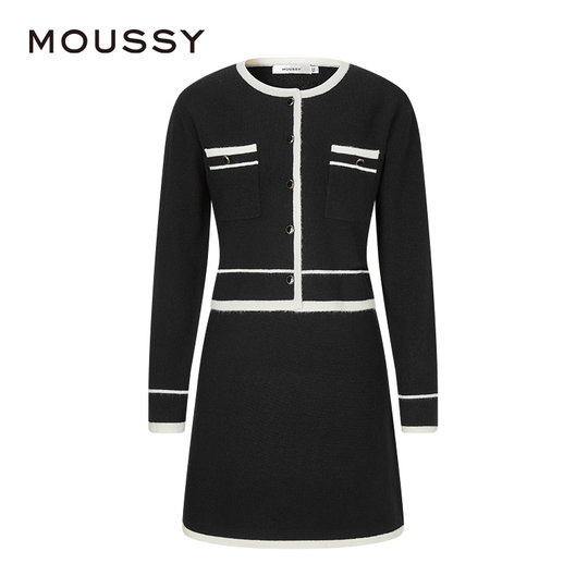 MOUSSY new winter product rich girl's small fragrant style two-piece dress for women 028HAZ70-2281