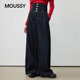 Moussy Spring New Retro High Waist Breasted Lazy Casual Wide Leg Jeans 010IAA11-8361