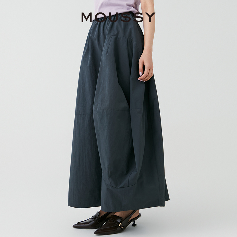 MOUSSY 2024夏季新品日系慵懒感舒适简约长款半身裙028HSA30-0371 - 图2