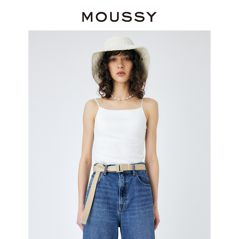 MOUSSY 夏季新品多色U型领带胸垫修身针织小吊带女010GSS80-0400 - 图0