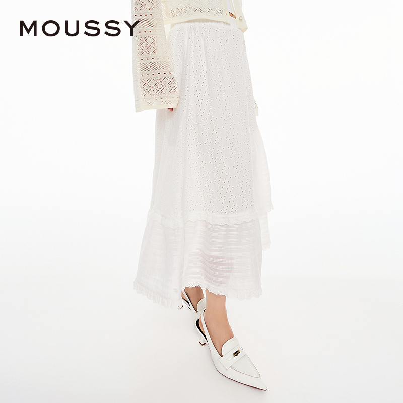 MOUSSY 2024夏季新品日系不规则仙女风蛋糕裙半身裙028HSZ30-1691 - 图2