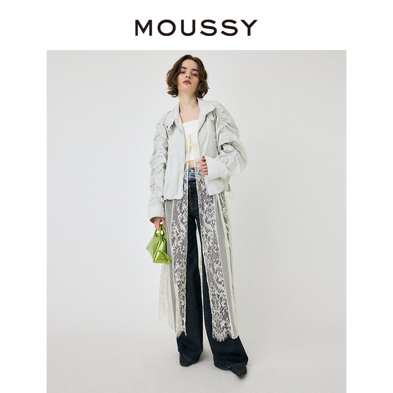 MOUSSY 2024夏季新品日系混搭风叠穿蕾丝吊带连衣裙010HS630-1600