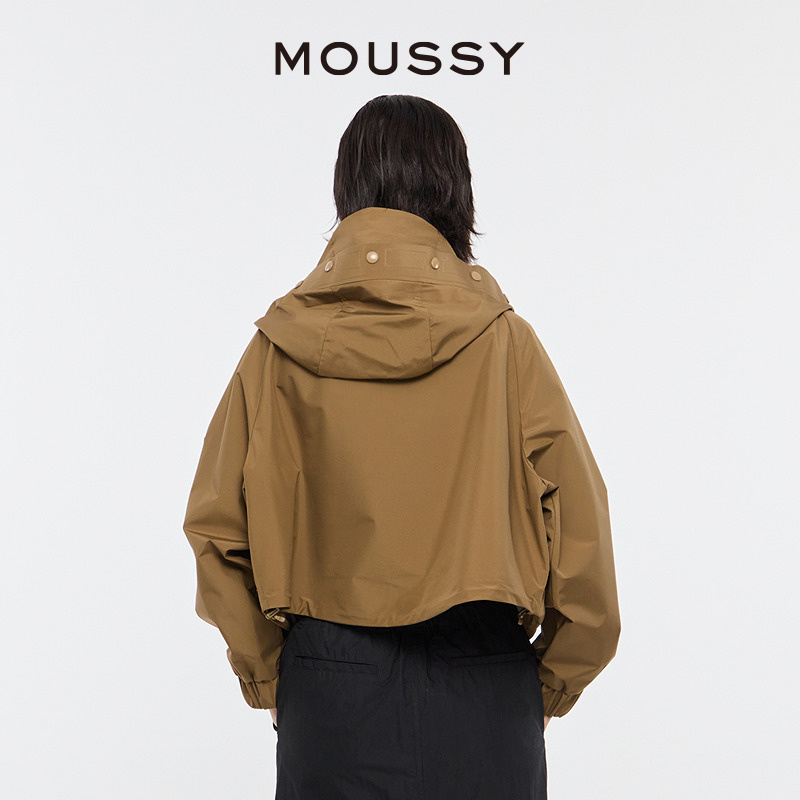 MOUSSY 2024新品时尚户外风连帽宽松短款夹克外套女028HSA30-0401 - 图1