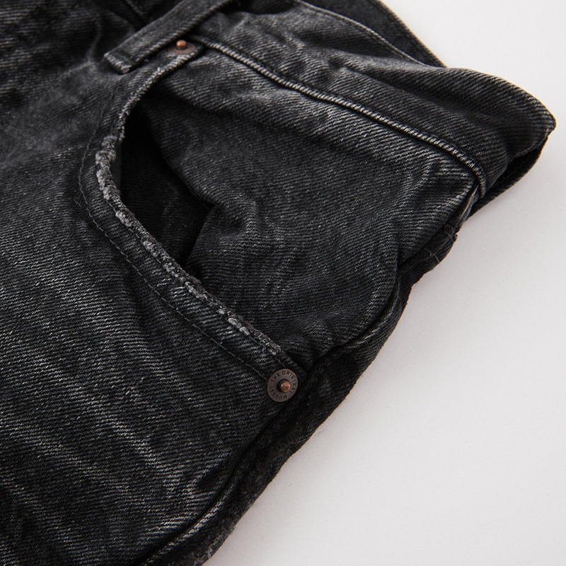 MOUSSY 春季新品做旧感水洗黑色铅笔裤牛仔裤女010HAA12-5911