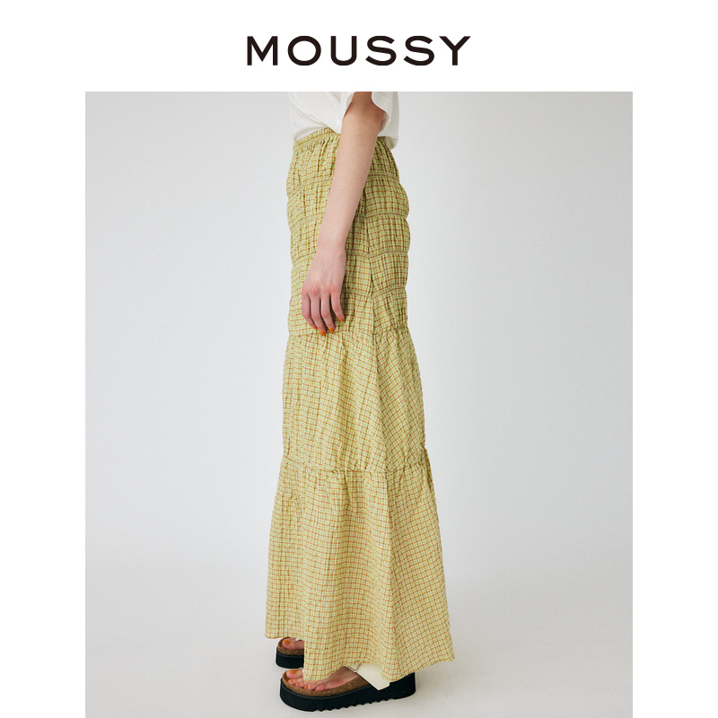 MOUSSY 夏季新品日系田园风打揽小格纹半身裙女010GSS30-2000 - 图1