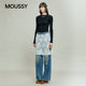 MOUSSY spring new sweet and cool hot girl style lace stitching ripped jeans 028IAA11-1024
