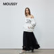 MOUSSY spring new product lazy casual style letter contrast one-line collar sweatshirt 028IAZ90-1301