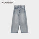 MOUSSY spring new American style denim skirt with front and rear slits for women 028ISA11-1581