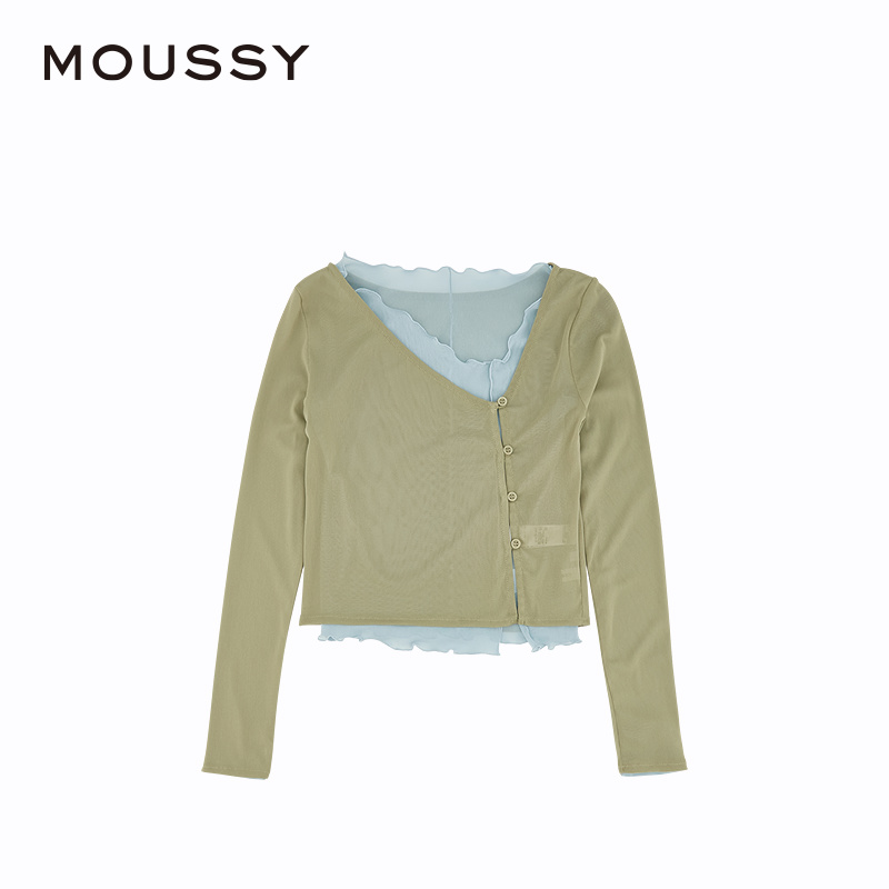 MOUSSY 2024夏季新品法式优雅淑女风两件套针织开衫010HS780-0410 - 图3