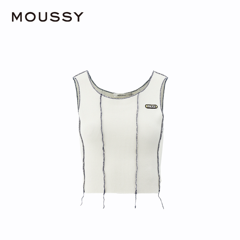 MOUSSY 2024夏季新品甜酷Y2K辣妹音乐节针织背心女010HSQ90-0490 - 图3