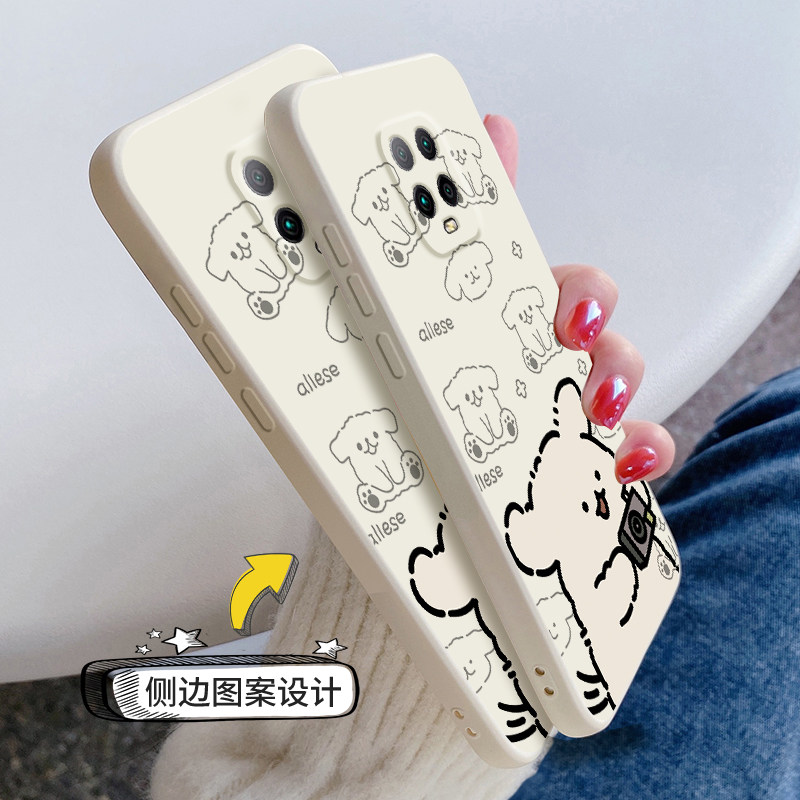 适用红米10x手机壳新款5G小米redmi10X液态硅胶软壳4G男女生红米10xpro镜头全包防摔保护套pr0卡通可爱拍照狗