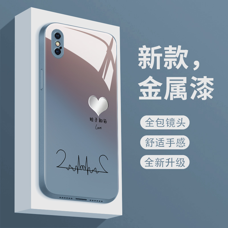 适用苹果xsmax手机壳新款金属漆iPhonexr液态玻璃始于初见XS保护套IPX镜头全包防摔爱疯潮牌创意女款个性简约 - 图3