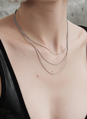kitsh三层链条项链锁骨链