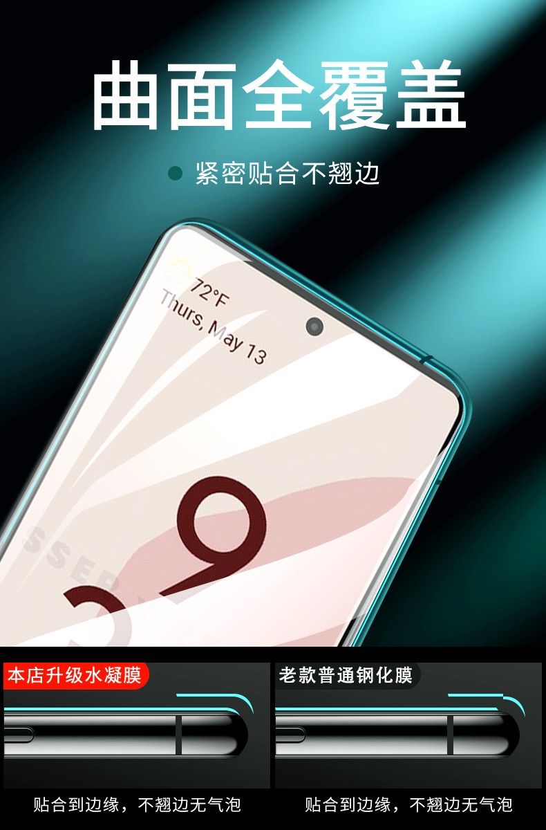 适用于谷歌Pixel6钢化水凝膜全屏覆盖pixel6Pro手机膜防摔爆6xl - 图0