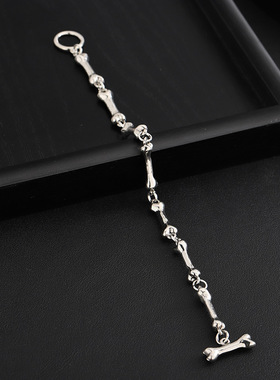 骨头串手链男潮流时尚嘻哈高级感百搭简约小众个性设计礼物饰品女