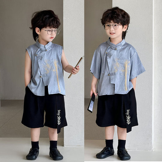 Traje Tang para niño, estilo chino Hanfu, tendencia de vestimenta atractiva