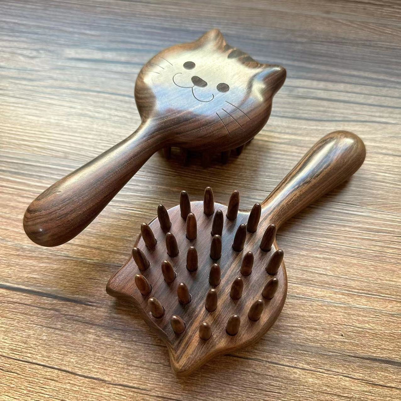 正宗花梨木檀木梳按摩梳防脱发刮痧头疗静电梳28齿通经络全身护理