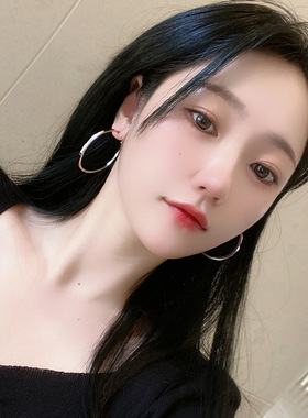 简约光面金属风好看耳环