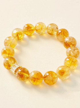 天然黄塔晶手链黄阿塞斯特莱闪冰片手链共生招财手串闺蜜生日礼物