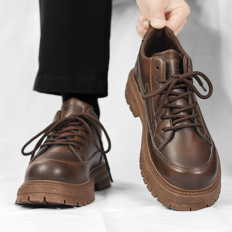男鞋冬季英伦商务正装休闲厨师皮鞋厨房工作防水防滑黑色工装板鞋,淘宝优惠券,粉丝福利购,淘宝优惠卷