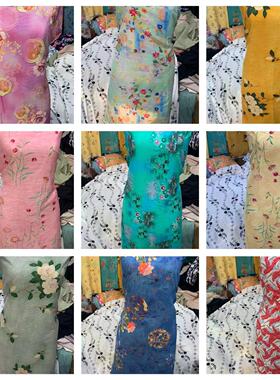 天丝小碎花古装居家服纯麻布料