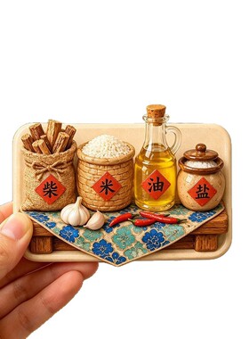 小红书人生大事吃喝亚克力平面吸冰箱贴中式小礼品家居装饰纪念品