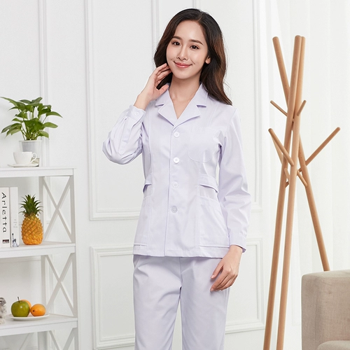 Короткий белый халат, белая униформа врача, тонкий летний лонгслив для школьников для работы