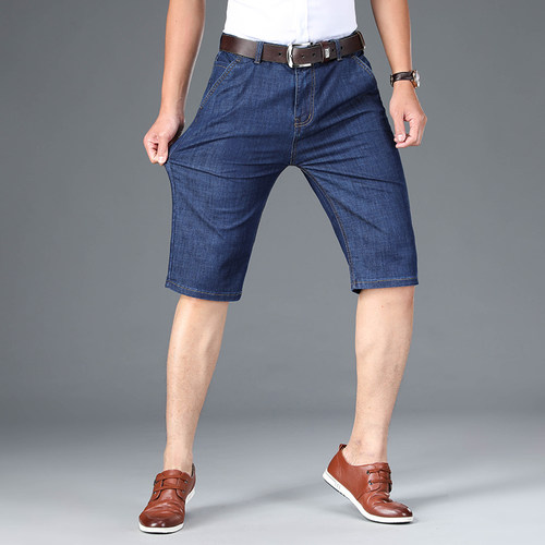 南极人牛仔短裤直筒宽松男裤子夏季薄款中裤五分裤夏天裤男土夏裤 - 图0