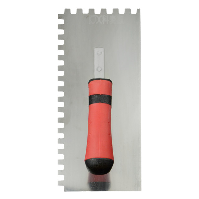 Stainless steel tiler with toothed floor tool tamper