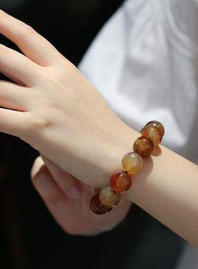 龙纹玛瑙单圈手链 男女款大气复古民族风水晶手串手饰品 厂家