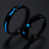S925 silver underwater starry sky luminous couple ring