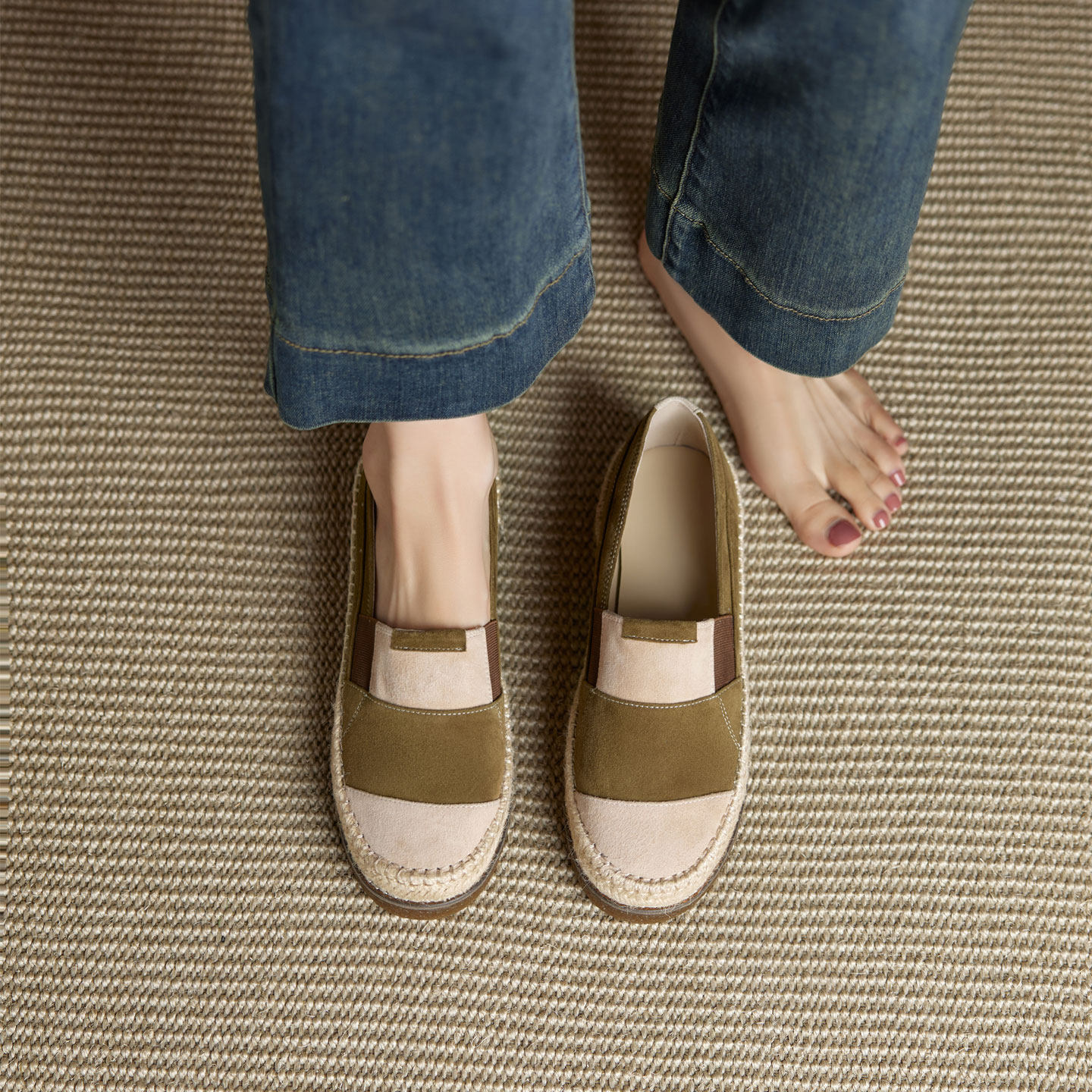 2025秋季新款真皮复古编织渔夫鞋女平底一脚蹬懒人鞋休闲百搭单鞋,淘宝优惠券,粉丝福利购,淘宝优惠卷