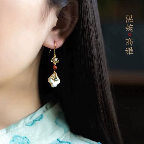『浮生若梦』无耳洞复古国风蚊香盘耳夹气质流苏时尚新中式旗袍女 - 图1