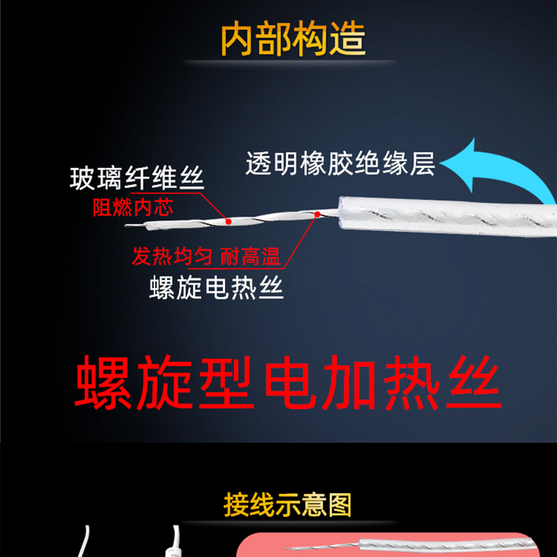 新款电热毯配件电热丝单人双人电热线螺旋加粗发热丝电褥子发热线 - 图1