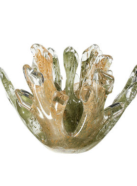 现代简约手工玻璃玫瑰花摆件样板间客厅书房书架玄关家居软装饰品