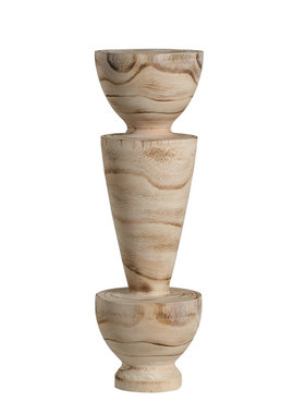 现代简约几何柱形实木摆件样板间售楼处酒店民宿客厅装饰工艺品