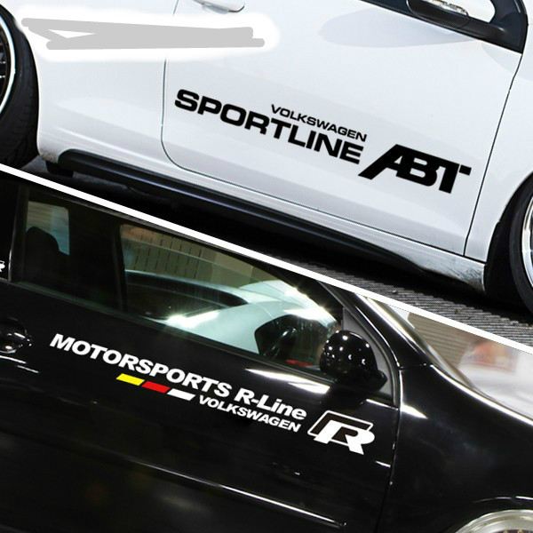 适用于大众凌度尚酷朗逸POLO宝来车贴ABT改装门贴车身遮痕贴拉花 - 图0