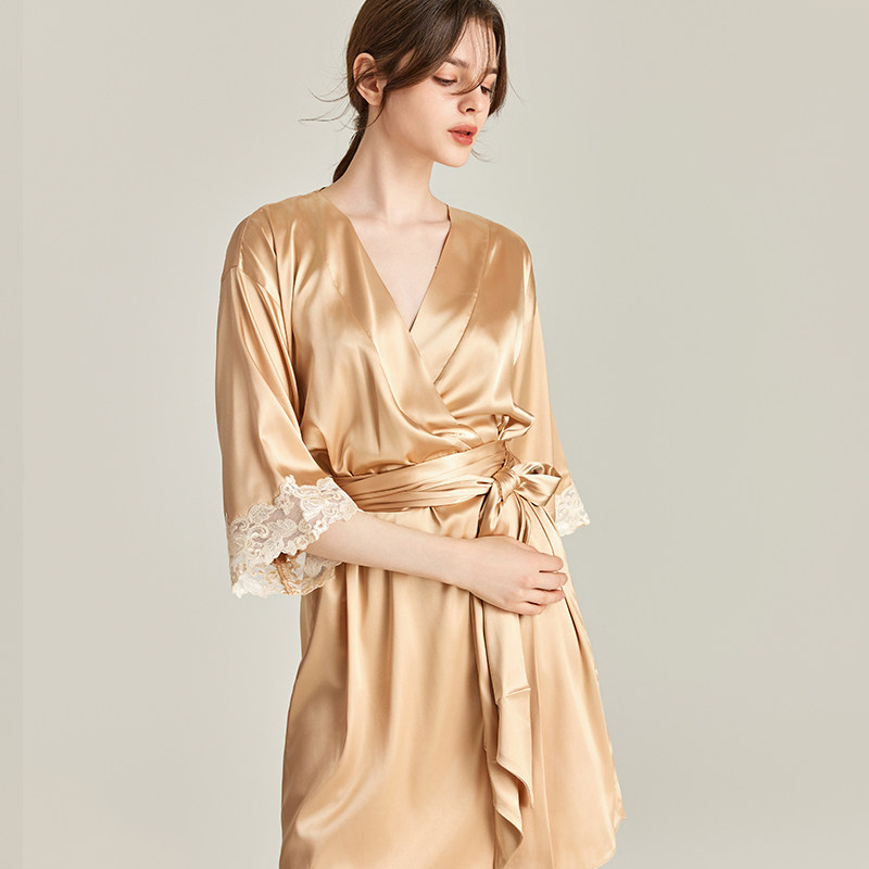 2025ins春夏LP女神高贵性感短款外袍睡袍浴袍家居服新娘晨袍,淘宝优惠券,粉丝福利购,淘宝优惠卷