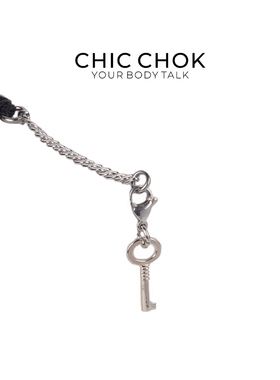 CHICCHOK暗黑朋克风手工编织蜡绳金属珠子装饰项圈带锁男女潮流