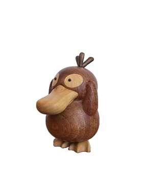 实木可达鸭 桌面装饰 可爱 礼物