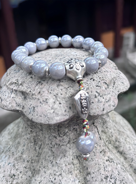 五台直发香灰瓷手串高级感蔡文静同款琉璃饰品招财转运平安手链