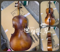 Shijia Crafts Tiger Veins Solid Wood Cello Adult Beginner Examination Class Teaching Training Semi-Matt Wood Fingerboard Strings Shaft