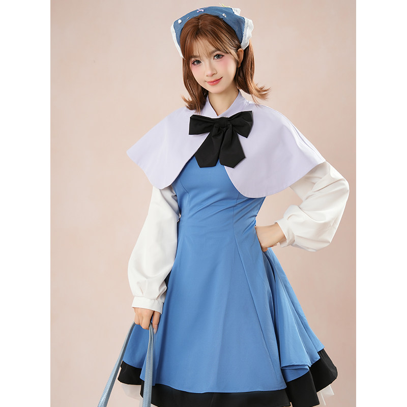 知世 秋季新款日系lolita重工设计感优雅日常披肩+连衣短裙两件套,淘宝优惠券,粉丝福利购,淘宝优惠卷