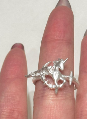 ZILS原创设计梦幻独角兽系列银色戒指小众高级感新品飞马戒指