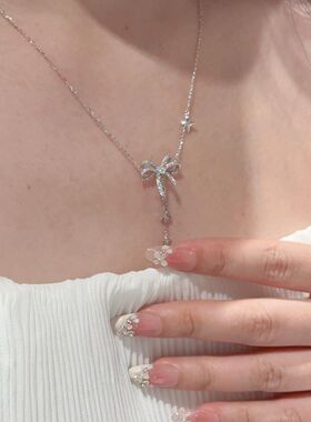 星光蝴蝶结项链温柔灵动轻奢小众设计感日常穿搭浪漫与精致