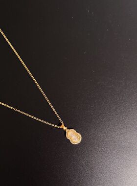 金枝玉叶~金色葫芦项链女款叶子吊坠锁骨链高级感轻奢小众饰品