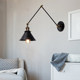 Loft retro industrial style aisle staircase corridor retractable folding creative restaurant bar decorative long arm wall lamp